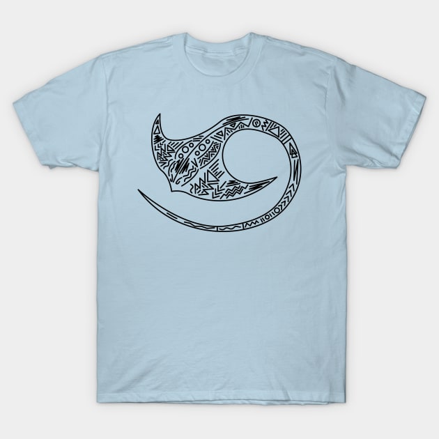 Manta Ray Tribal Design T-Shirt by JDP Designs